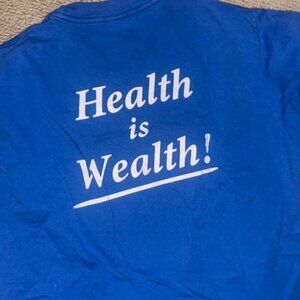 Sporty & Rich UNisex Medium Blue Health Is Wealth! Sweatshirt